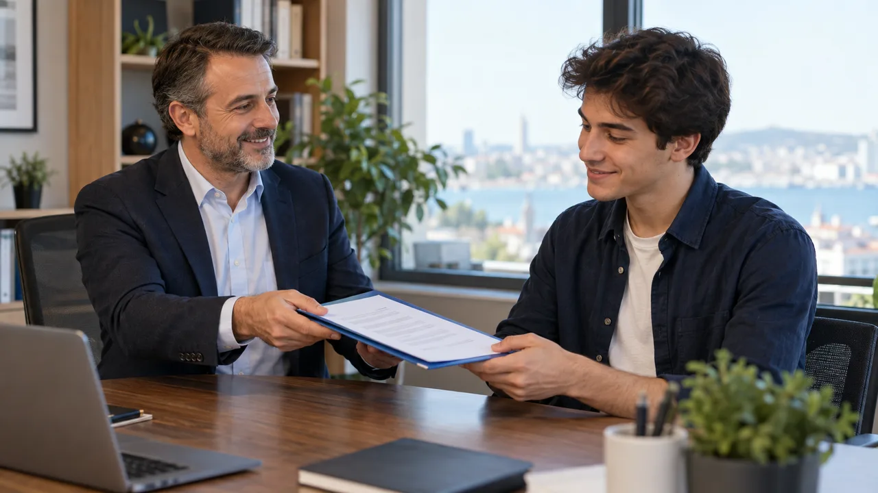 Şirket sorumlusu ve stajyer sonraki kariyer adımlarını konuşuyor.